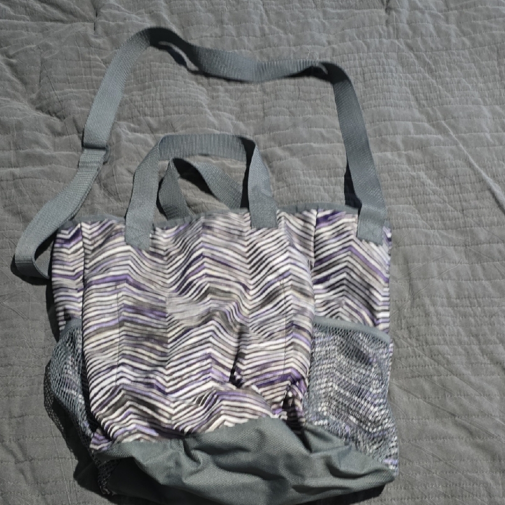 Stylish Gray and Purple Women's Thirty-one Tote Bag